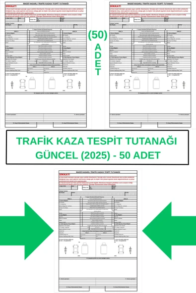 Organik Yolda Trafik Kaza Tesit Tutanağı Güncel (2025) - 50 Adet ürün görseli 1