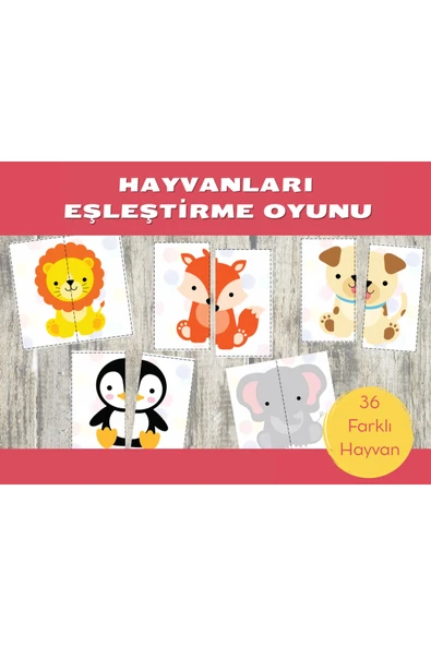 Organik Yolda Hayvanları Eşleştirme Oyunu (36 Farklı Hayvan) ürün görseli 1