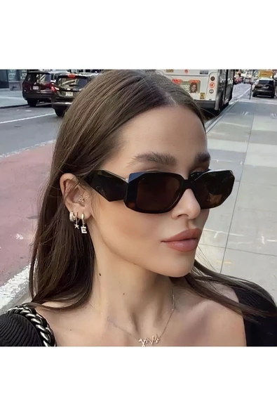 Uv400 Koruyucu Unisex Güneş Gözlüğü Kahve Parlak 1038 ürün görseli 1