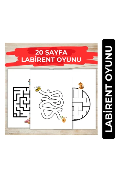 Organik Yolda 20 Sayfalık Labirent Oyunu A4 Boyut ürün görseli 1
