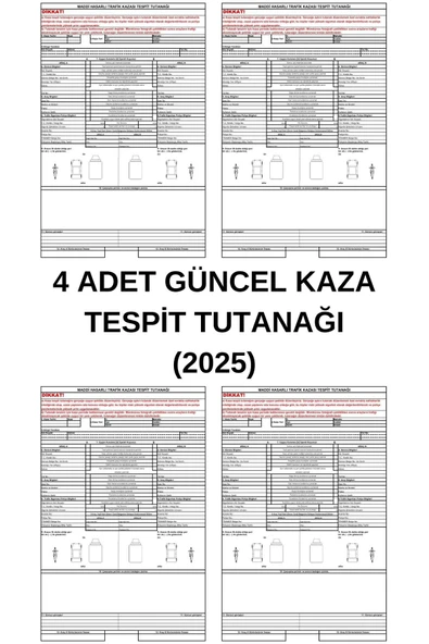 Organik Yolda 4 Adet Güncel Kaza Tespit Tutanağı (2025) ürün görseli 1