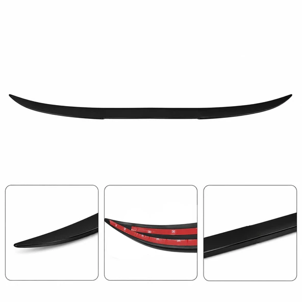 Mega Oto Market Universal Piano Black Bagaj Üstü Spoiler Çıtası 122 Cm Çift Taraflı Bantlı Esnek Tasarım ürün görseli 1