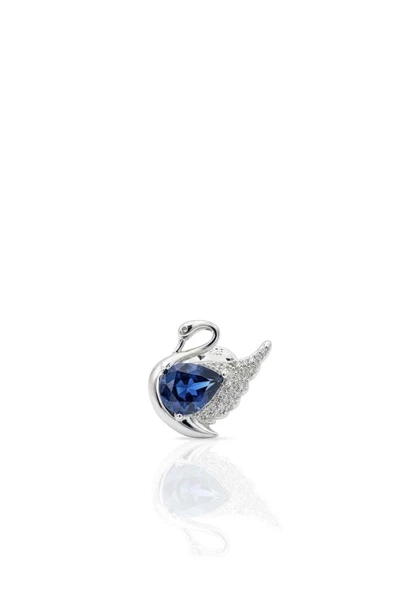 Safir Zirkon Taşlı Gümüş Kuğu Rozet 1.6x1.9 cm [OYSY248] ürün görseli 1