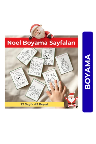 Organik Yolda Noel Boyama Sayfaları (22 Adet A5 Boyut) ürün görseli 1