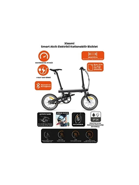 Xiaomi Smart Akıllı Elektrikli Katlanabilir Bisiklet - Resim 4
