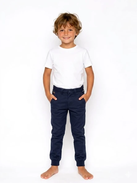 Çocuk Gabardin Chino Pantolon / Garni Paça - Mevsimlik ürün görseli 1
