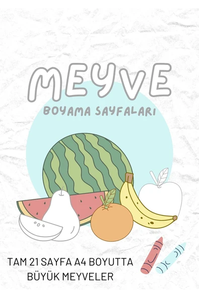 Organik Yolda 21 SAYFA, A4 BÜYÜK BOY MEYVE BOYAMA SAYFALARI, KOLAY BOYAMA SAYFALARI, A4 BOYUT, TAM 21 SAYFA. ürün görseli 1
