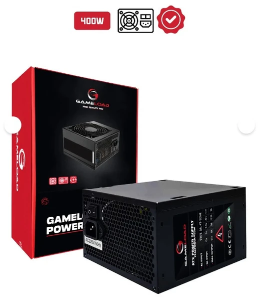 GAMELOAD Atx-p400 400w Power Supply 12 Cm Fanlı Atx Güç Kaynağı ürün görseli 1