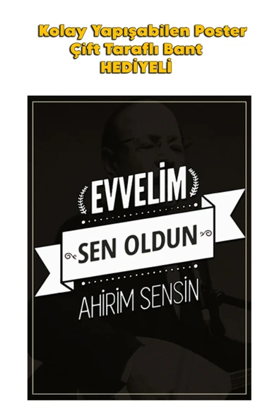 Organik Yolda EVVELİM SEN OLDUN  POSTER KALİTELİ BASIM 10X15 cm ürün görseli 1