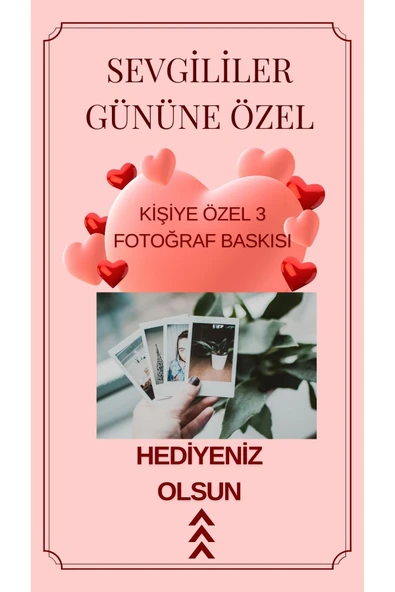 Organik Yolda SEVGİLİLER GÜNÜ, KİŞİYE ÖZEL HEDİYE FOTOĞRAF 3 ADET, 10X15 cm ürün görseli 1