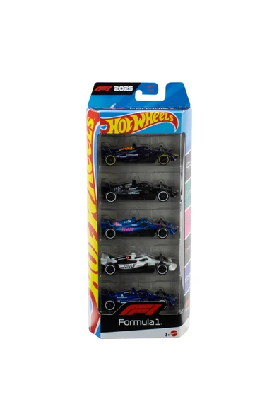 HOT WHEELS Formula 1 5'li Set Yeni 2025 Araçları Mercedes, Red Bull, Alpine, Haas, Williams JLN11 ürün görseli 1