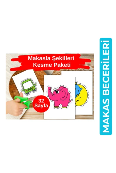 Organik Yolda Makasla Şekilleri Kesme Paketi (32 Sayfa A4 Boyut) ürün görseli 1
