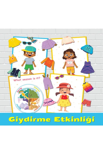 Organik Yolda Giydirme Etkinliği, Dört Mevsim, Küçük Çocuk Evde Eğitim Etkinlikleri, Okul Öncesi Meşgul Aktivitesi ürün görseli 1