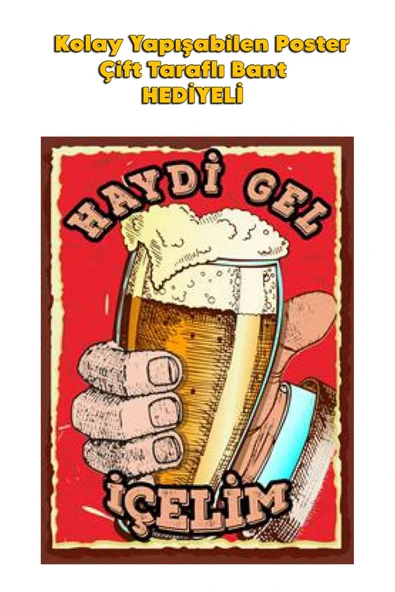 Organik Yolda HAYDİ GEL İÇELİM POSTER KALİTELİ BASIM 10X15 cm ürün görseli 1