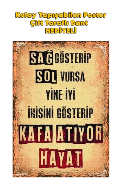 Organik Yolda HAYAT KAFA ATIYOR POSTER KALİTELİ BASIM 10X15 cm ürün görseli 1
