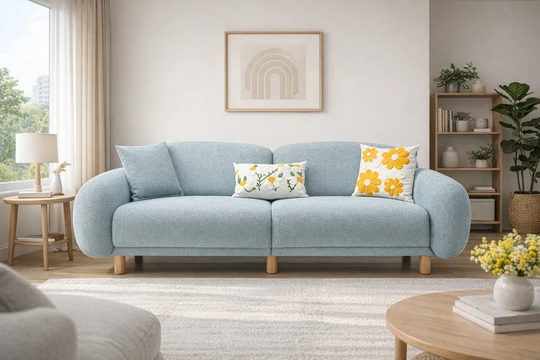 Rolivs Bonita Üçlü Bukle Aqua Modern Kanepe ürün görseli 1