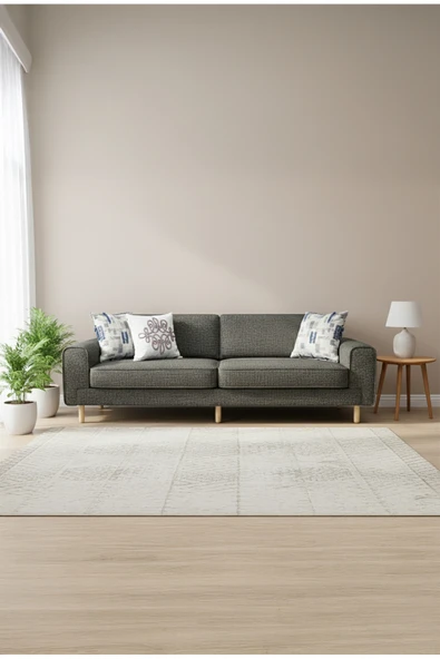 Rolivs Mokka Üçlü Doğal Doku Bazalt Modern Kanepe ürün görseli 1