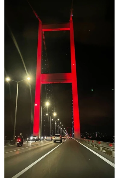 Fiery Night İstanbul Köprü Manzarası A4 Fotoğraf Baskısı 11 ürün görseli 1