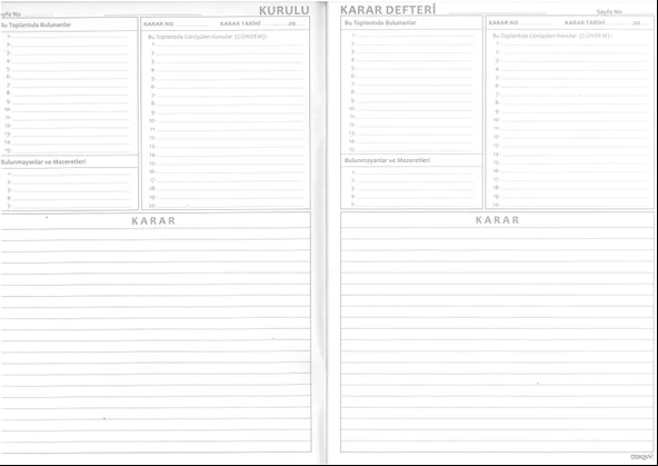 Özkan Kurul Karar Defter 40 Yaprak Karton Kapak - Resim 2