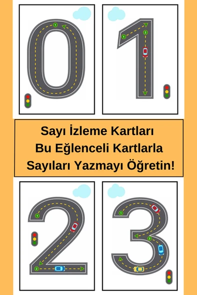 Organik Yolda Sayı İzleme Kartları, Bu Eğlenceli Kartlarla Sayıları Yazmayı Öğretin! ürün görseli 1