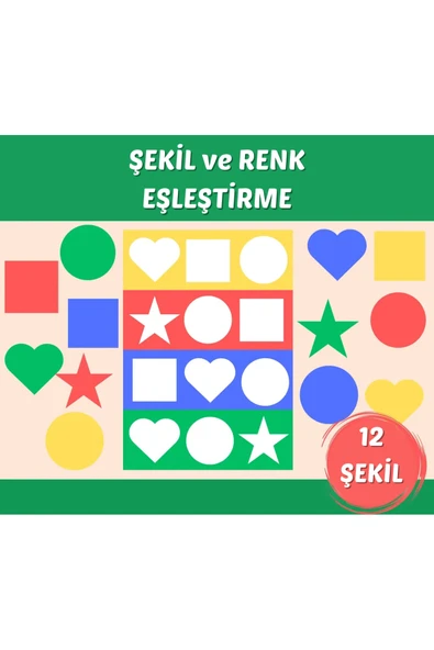 Organik Yolda ŞEKİL ve RENK EŞLEŞTİRME (12 Şekil) ürün görseli 1