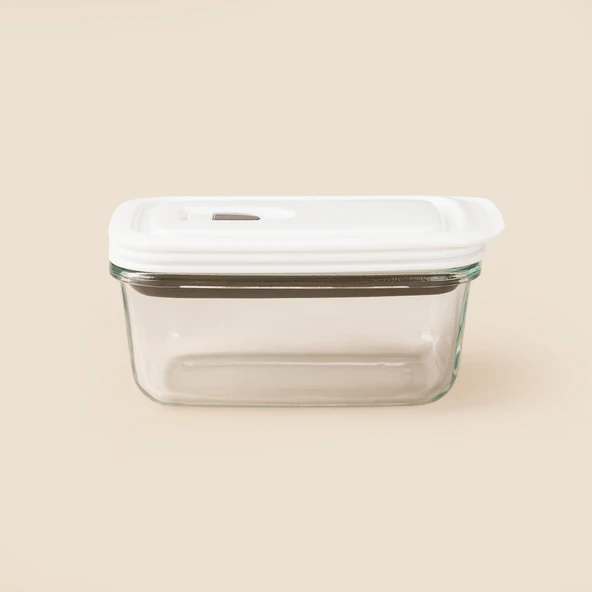 Cam Saklama Kabı - Şeffaf / Beyaz - 400 ml ürün görseli 1