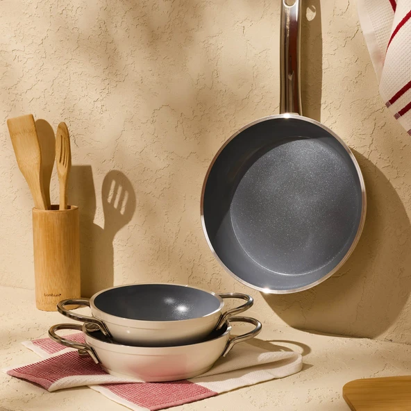 Kitchen Toscana Chef 3 Parça Seramik Tava Sahan Seti - Resim 2