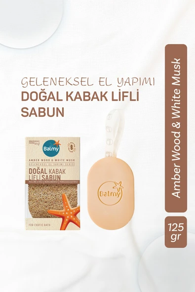 Doğal Kabak Lifli Sabun - Amber Wood & White Musk ürün görseli 1