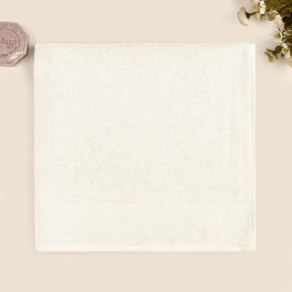 Mave Banyo Havlusu - Krem - 70x140 cm ürün görseli 1