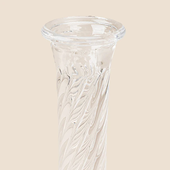 Deco Uzun Burgu Vazo - Şeffaf - Resim 3