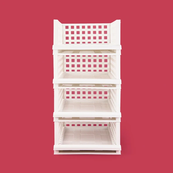 Maxi 4'lü Set Akıllı Raf - Beyaz - 34x45x18 cm - Resim 2