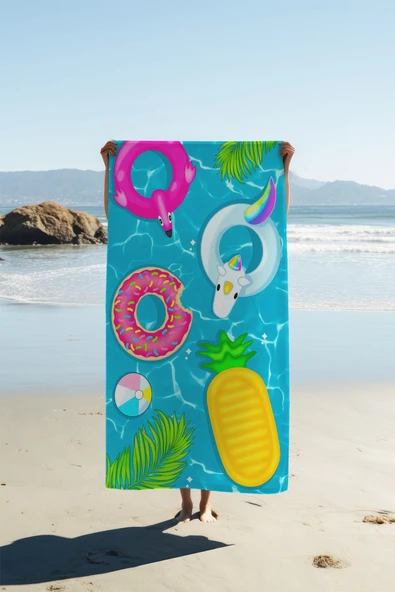 Dijital Baskı Plaj Deniz Havlusu 80 X 160 cm Peştamal HVL0276 RENKLİ 80 X 160 ürün görseli 1