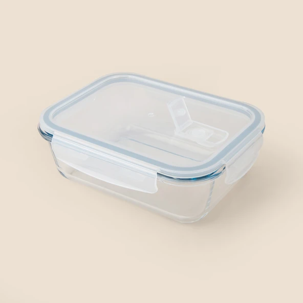 Kitchen Olea Cam Saklama Kabı - Şeffaf - 1040 ml - Resim 2