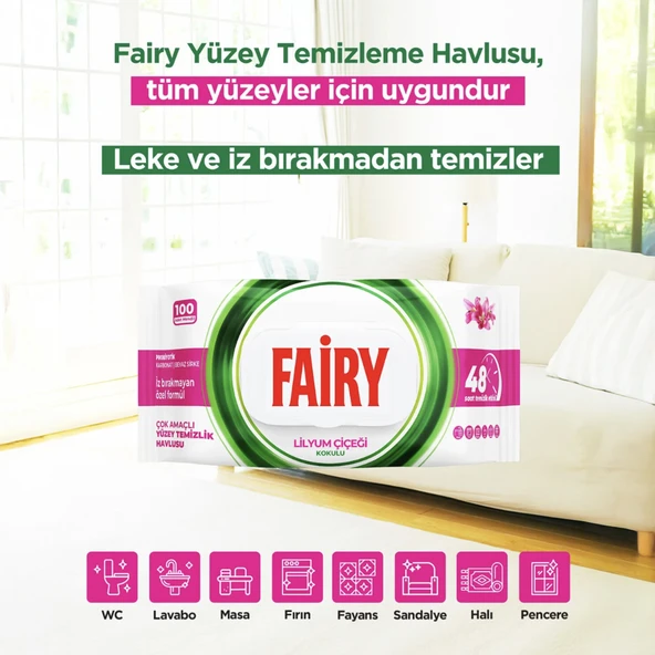 50'li Mop Uyumlu Yer Temizlik Havlusu - Lilyum Çiçeği ürün görseli 1