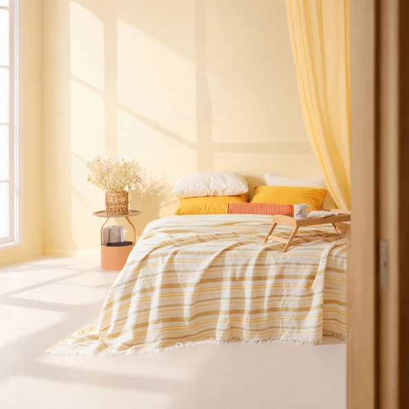 Soft Aventura Çift Kişilik Yatak Örtüsü - Renkli - 220x240 cm ürün görseli 1
