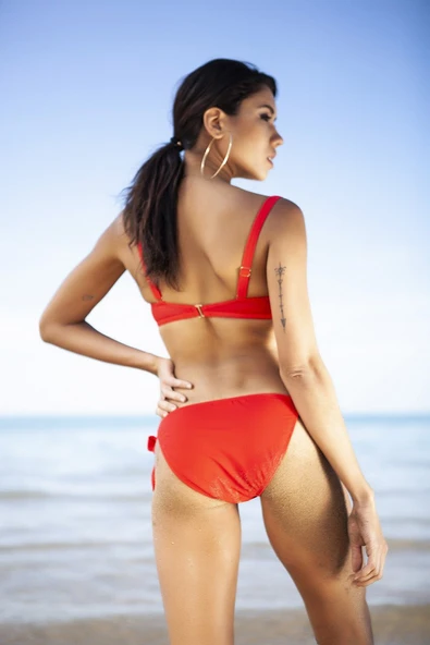 Kırmızı Kalın İp Bağcıklı Bikini Altı - Resim 4