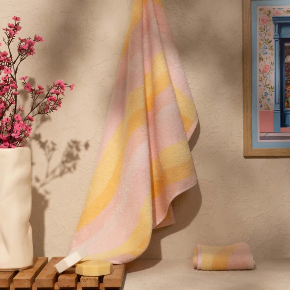 Soft Lino Yüz Havlusu - Renkli - 50x90 cm ürün görseli 1