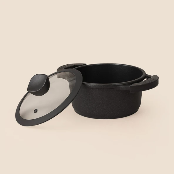 Palladium Derin Tencere - Siyah - 20 cm - Resim 2