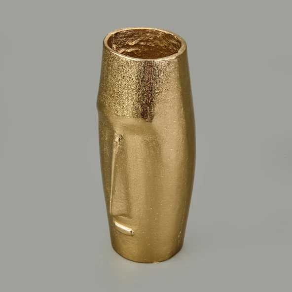 Soyut Gold Vazo - Sarı - 9x20 cm - Resim 3