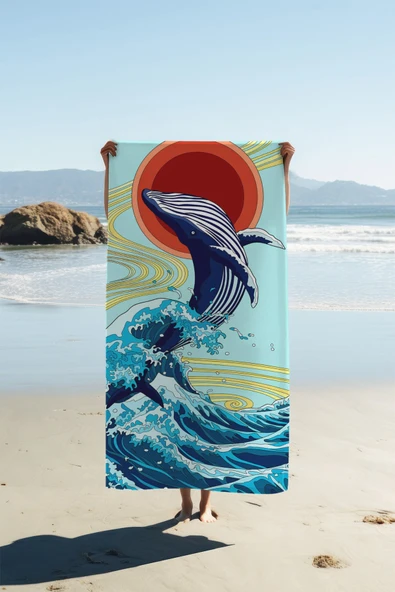 Dijital Baskı Plaj Deniz Havlusu 80 X 160 cm Peştamal HVL0283 RENKLİ 80 X 160 ürün görseli 1