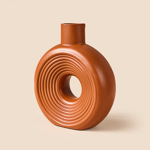 Deco Yuvarlak İskandinav Dekor - Kiremit - 18 cm - Resim 3