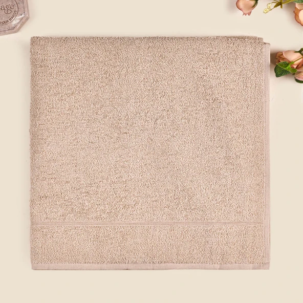 Mave Banyo Havlusu - Bej - 70x140 cm ürün görseli 1