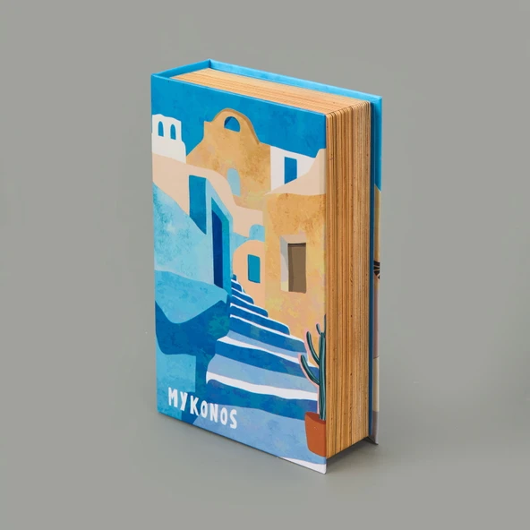 Deco Mykonos Dekoratif Kutu - Mavi - 19,5x12x5 cm ürün görseli 1