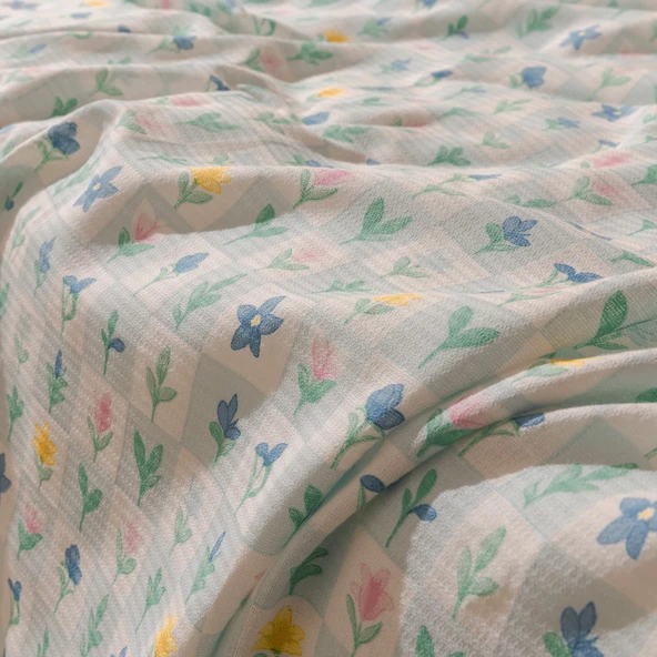 Soft Minora Çift Kişilik Pike Takımı - Renkli - Resim 3