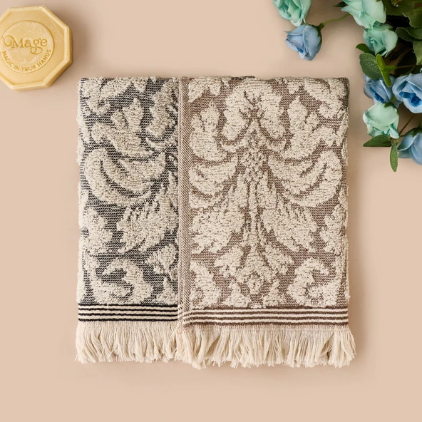 Soft 2'li Mutfak Havlusu - Gri / Bej - 30x50 cm ürün görseli 1
