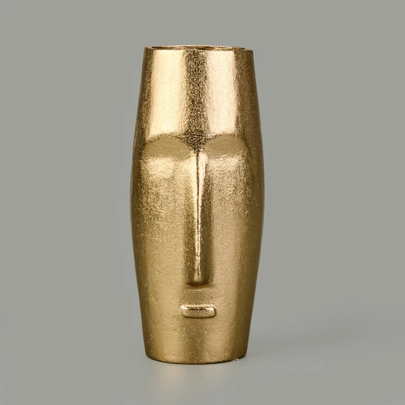 Soyut Gold Vazo - Sarı - 9x20 cm ürün görseli 1