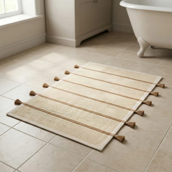Soft Rigel Banyo Paspası - Ekru / Bej - 60x100 cm ürün görseli 1