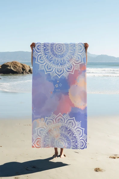 Dijital Baskı Plaj Deniz Havlusu 80 X 160 cm Peştamal HVL0261 RENKLİ 80 X 160 ürün görseli 1