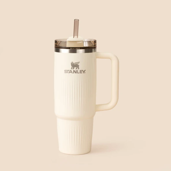 Termos The Quencher Fluted Tumbler Cream Gloss - 890 ml ürün görseli 1