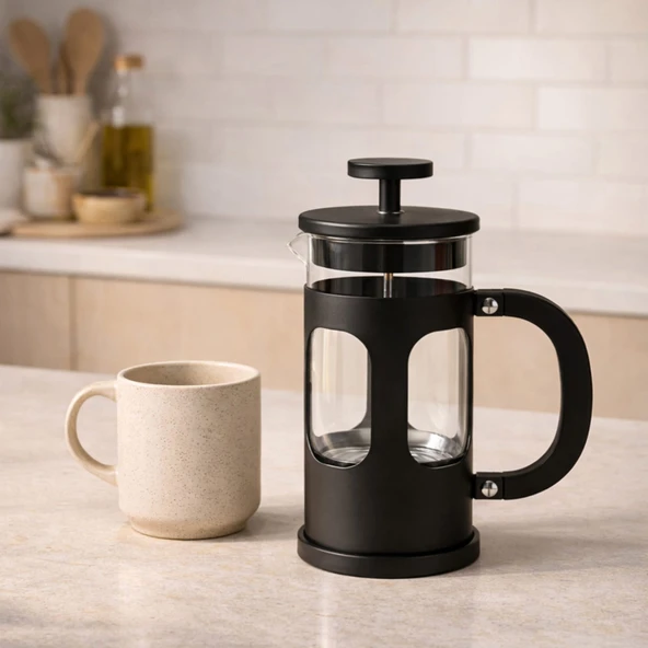 Linea French Press - Şeffaf / Siyah - 350 ml ürün görseli 1